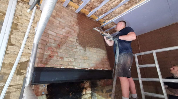 Lime Plastering a Fireplace