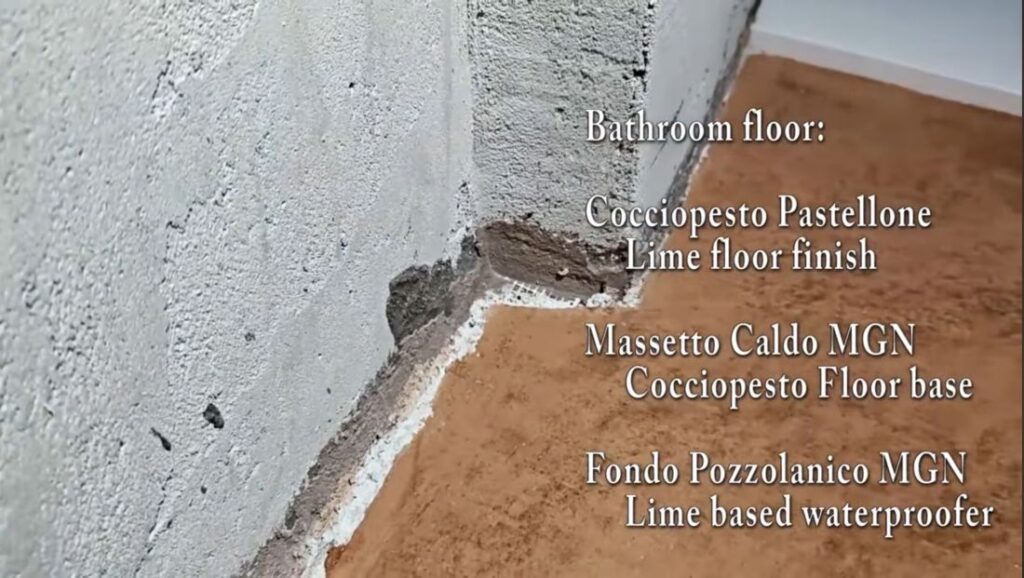 Cocciopesto Floor layers, Bathroom