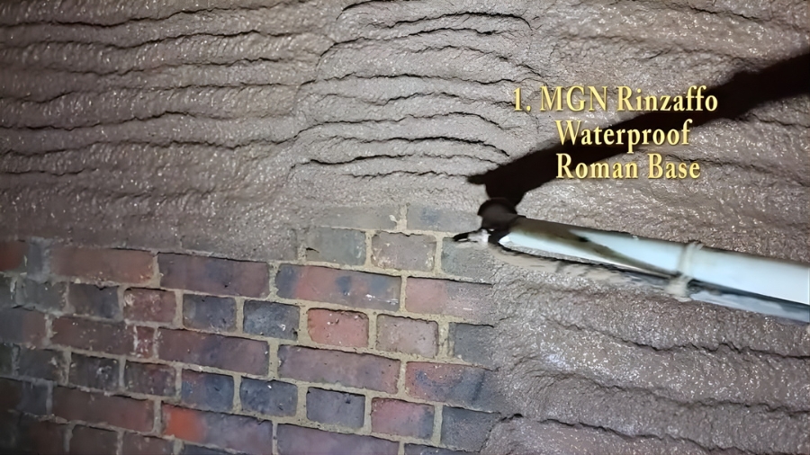 St. Michael's Abbey crypt project - Rinzaffo MGN waterproofing lime plaster