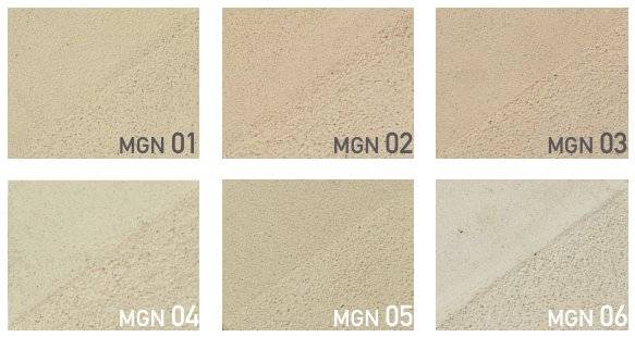 The 6 colours of Erega Allettamento and Stilatura MGN pointing and bedding mortars from Core Conservation