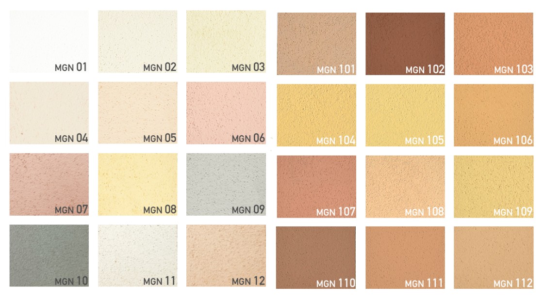 MGN finishing lime plaster in 24 colours